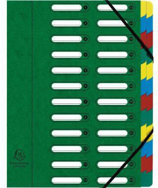 Exacompta Ordnungsmappe Harmonika 55242E DIN A4 24 Fächer blau mit Gummizug