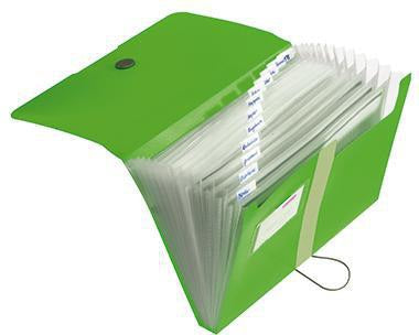 Herlitz Fächermappe easy orga to go A4 12 Fächer Polypropylen apfel – mit Gummizugverschluss