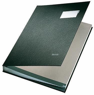 LEITZ Unterschriftsmappe 57000025 DIN A4 20 Fächer Graupappe rot – 100 % recycelt