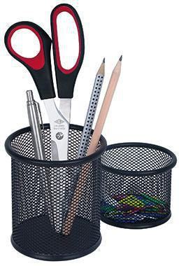 WEDO Stifteköcher Set Office 65401 2teilig Drahtmetall schwarz – Schreibtisch-Organisation