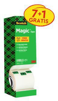 Scotch Klebefilm Magic 810, 19 mm x 33 m, 8 Rollen, matte Oberfläche, beschriftbar
