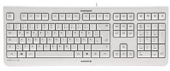 CHERRY Tastatur KC 1000 – Flüsteranschlag, USB, weiß/grau, QWERTZ, 105 Tasten