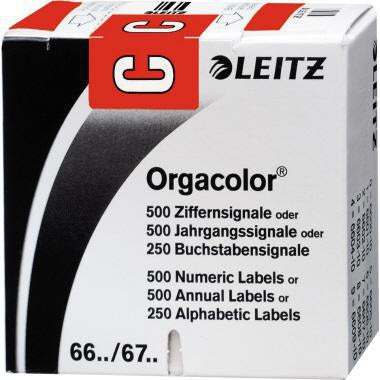 Leitz Buchstabensignal Orgacolor C rot 250 Stück selbstklebend