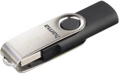Hama USB-Stick FlashPen Rotate 8GB USB 2.0 schwarz/silber mit Drehmechanismus