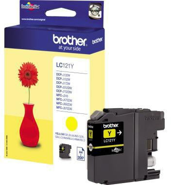 Brother Tintenpatrone LC-121Y gelb – Originalzubehör für ca. 300 Seiten