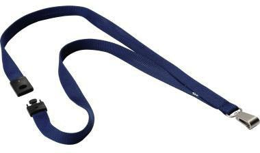 DURABLE Textilband SOFT COLOUR 15 mm Schwarz – 10 Stück, Sicherheitsverschluss & Karabiner