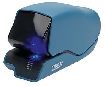 RAPID Elektroheftgerät R5025e – Flachheftung, LED-Führung, 25 Blatt, blau