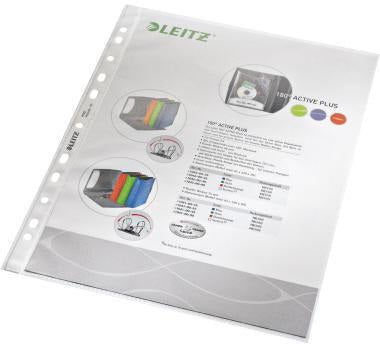 LEITZ Prospekthülle DIN A4 oben offen 0,09 mm Polypropylen farblos 100 Stück