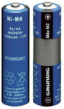 Grundig Akku 462 Mignon/AA NiMH 1500 mAh 2 Stück für Handdiktiergeräte