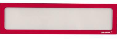 ULTRADEX Magnetrahmen Infotasche 31,2 x 6 cm rot, 5 Stück – Sichttasche mit magnetischer Haftung