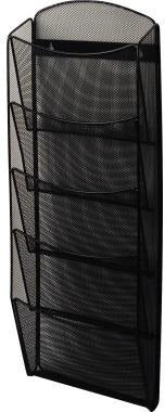 helit Wand-Prospekthalter Mesh H6260095 DIN A4, 5 Fächer, Stahl schwarz