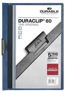 DURABLE Klemmmappe DURACLIP 60 DIN A4 Hartfolie weiß – für 60 Blatt