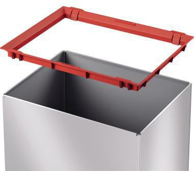 Hailo Abfalleimer Big-Box Swing L 35l Stahlblech silber – Großraum-Müllbox mit Schwingdeckel