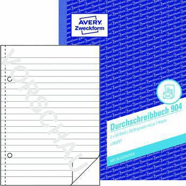 Avery Zweckform Durchschreibebuch 904 DIN A5 liniert 2x50 Blatt mit 1 Durchschlag