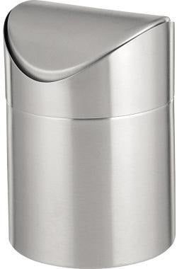 Esmeyer Tischabfallbehälter SWING 1,2 l Edelstahl 18/10 rund mit Schwing-Deckel