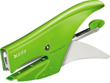LEITZ Heftzange WOW 55312001 – Metall, 15 Blatt, perlweiß, inkl. 1.000 Heftklammern