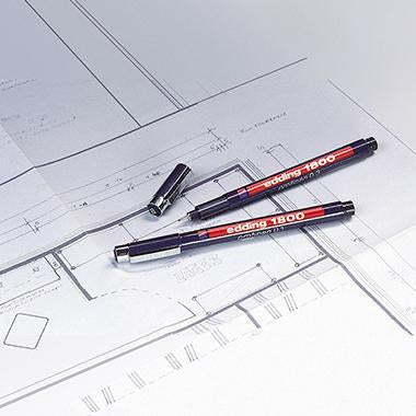 edding Feinschreiber 1800 profipen – 0,5 mm schwarze Pigmenttinte, wasserfest & schnelltrocknend