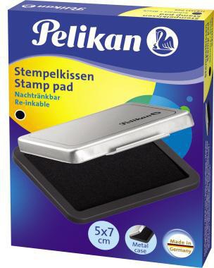 Pelikan Stempelkissen 3 für Gummistempel & Polymerstempel, 70 x 50 mm, schwarz, Metallgehäuse