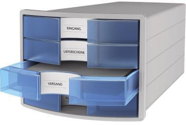 HAN Schubladenbox IMPULS 1012-11 – 4 Schubladen für DIN A4/C4, lichtgrau, stapelbar