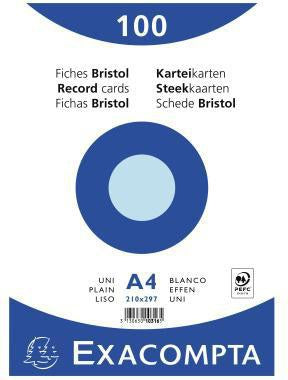 Exacompta Karteikarten DIN A4 blanko gelb 205 g/m² 100 Stück PEFC