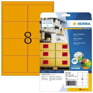 HERMA Neonetiketten 5144 neongelb 99,1 x 67,7 mm 160 Etiketten für Laserdrucker