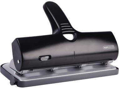 RAPESCO Doppellocher ALU-40 – 40 Blatt, 4fach-Lochung, schwarz