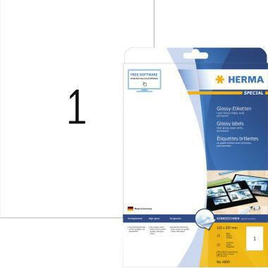 HERMA Universaletikett SPECIAL 210x297mm weiß glänzend 25 Blatt A4 für Laserdrucker