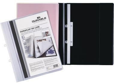 DURABLE DURAPLUS DE LUXE Angebotshefter DIN A4 schwarz mit Abdeckschiene und Einschubkanal