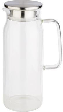 APS Karaffe 1,5 l aus Glas mit Edelstahl-Deckel – transparent, 10 x 26 cm