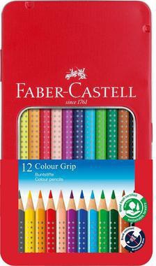 Faber-Castell Colour GRIP Buntstifte 12er Etui – wasservermalbar & ergonomisch