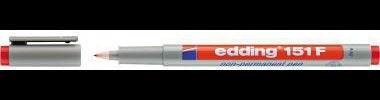 edding Folienschreiber 151 F – non-permanent, schwarz, 0,6 mm, feucht abwischbar