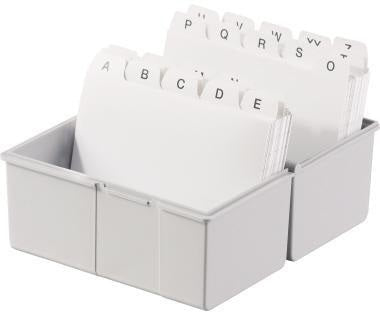HAN Karteikasten 976-11 DIN A6 quer für 400 Karten, lichtgrau, Polystyrol