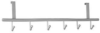 ALCO Türgarderobe 2839 – Edelstahl gebürstet, 6 Haken, 60 cm, silber