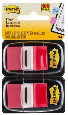 Post-it Haftstreifen Index Standard 680-RD2, 50 Blatt, rot, 2 Stück pro Pack – zum Markieren und Strukturieren
