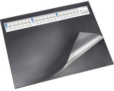 Läufer Durella DS Schreibunterlage 65x52 cm grau mit Vollsichtfolie und Kalender