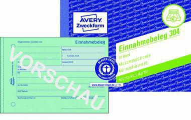 Avery Zweckform Einnahmebeleg 304 DIN A6 quer 50 Blatt fälschungssicher