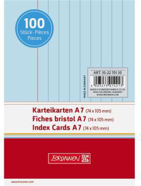BRUNNEN Karteikarte DIN A7 liniert weiß 100 St./Pack. – 180 g/m² Karton