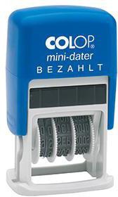 COLOP Datumstempel mini-dater 160/L – Selbstfärber mit EINGANG-Text, blau/rot