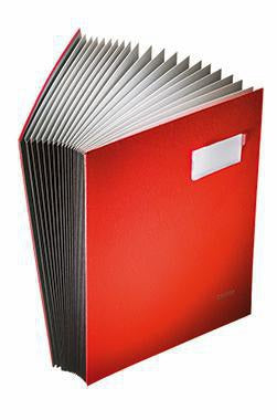 LEITZ Unterschriftsmappe 57000025 DIN A4 20 Fächer Graupappe rot – 100 % recycelt