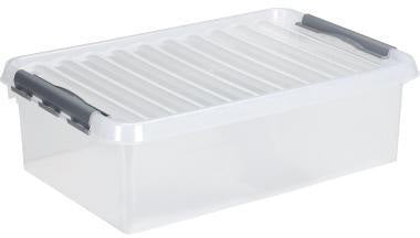 SUNWARE Aufbewahrungsbox the q-line 32 l – transparente Archivbox mit Clip-Deckel, 60 x 18 x 40 cm