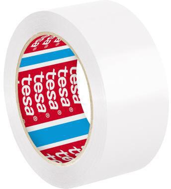 tesa Packband tesapack® Universal 50 mm x 66 m – Weißes PP-Klebeband für mittelschwere Versandschachteln