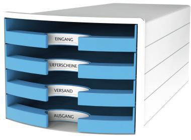 HAN Schubladenbox IMPULS 1013-50 – 4 Schubladen, DIN A4/C4, weiß/lemon, Made in Germany