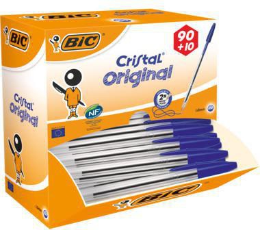 BIC Cristal Original Kugelschreiber blau 100 Stück – Dokumentenecht, 0,4 mm