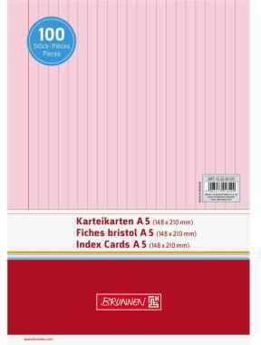 BRUNNEN Karteikarte DIN A5 quer liniert weiß 100 St./Pack. 180 g/m²