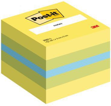 Post-it Haftnotizwürfel Mini 2051-L 51x40x51mm 400 Blatt limone – selbsthaftend & rückstandsfrei