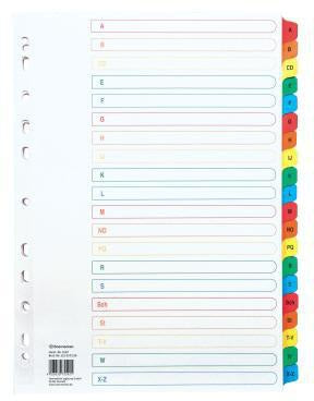 Soennecken A-Z Register DIN A4 Karton mehrfarbig 20 Blatt volle Höhe