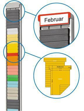 Ultradex T-Kartentafel 528120 mit 20 flexiblen Kartenplätzen – Aluminium silber, Made in Germany