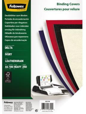 Fellowes Deckblatt Delta 5370004 DIN A4 elfenbein 100 St./Pack. – Einbanddeckel in Lederoptik