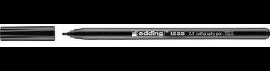 edding 1255 Kalligrafiestift 2 mm Schwarz – Permanente Pigmenttinte für Papier, Holz, Terrakotta & Leinwand