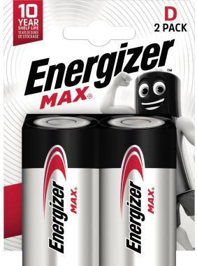 Energizer Max Alkaline D/Mono/LR20 Batterie – 2er-Pack, PowerSeal Technologie, 1,5 V